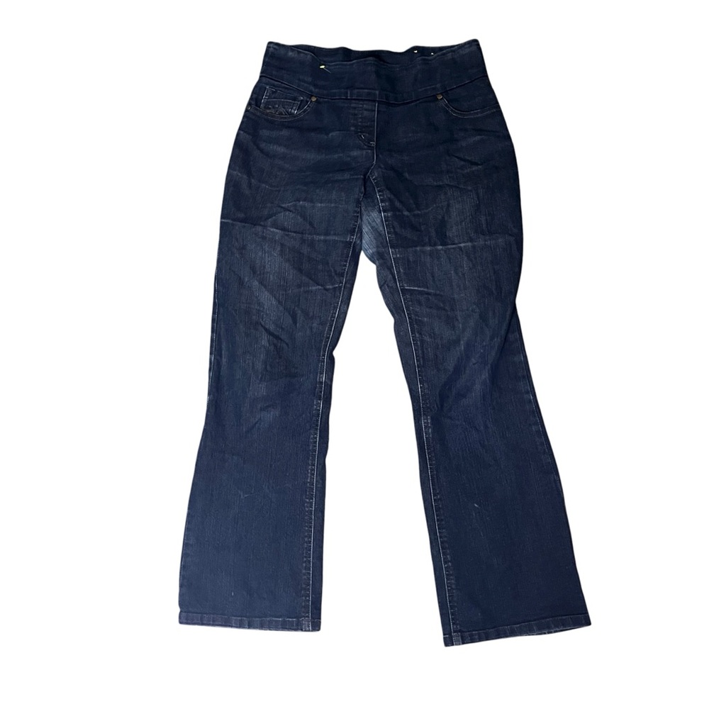 Contrast Mid Rise Bootcut Jeans Stretch Dark Wash 4P